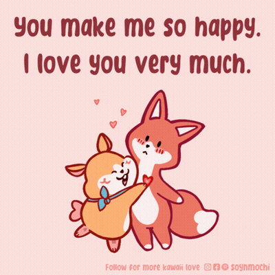 Two Animals Hugging You Make Me So Happy I Love You Very Much GIF