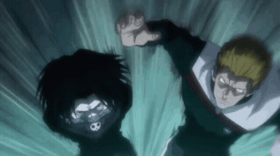 Two Anime Characters Are Fighting Each Other And One Of Them Has A Mask On His Face . GIF
