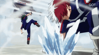 Two Anime Characters Are Fighting Each Other And The Word Got Is On The Bottom Of The Screen GIF