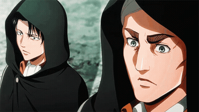 Two Anime Characters Are Standing Next To Each Other And One Has A Hood On His Head GIF