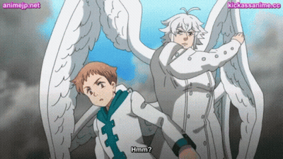 Two Anime Characters Are Standing Next To Each Other And One Of Them Is Asking The Other " Hmm " GIF