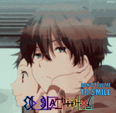 Two Anime Characters Don't Tell Me To Smile GIF