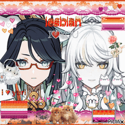 Two Anime Characters Lesbian I Love You GIF
