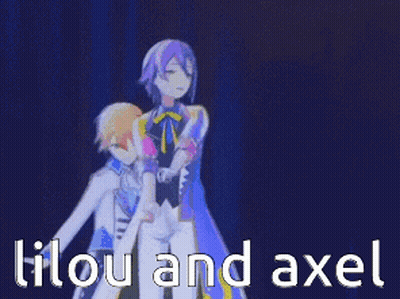 Two Anime Characters Lilou And Axel GIF