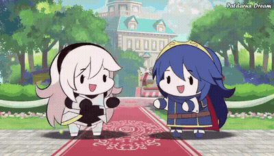 Two Anime Characters On Red Carpet GIF