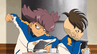 Two Anime Characters One Holding Cup At Table GIF