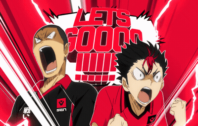 Two Anime Characters Screaming Lets Goooo GIF