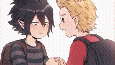Two Anime Characters Shaking Hands GIF