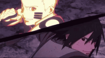 Two Anime Characters Standing In Dark Room GIF
