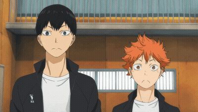 Two Anime Characters Standing Next To Each Other With One Wearing A Jacket That Says Ics On It GIF
