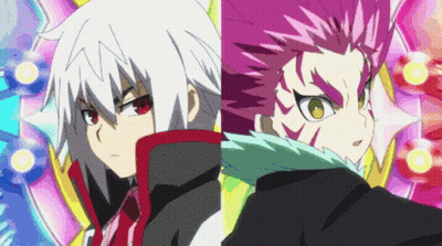 Two Anime Characters Standing Together GIF