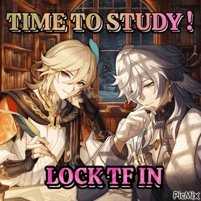 Two Anime Characters Time To Study Lock TF In GIF