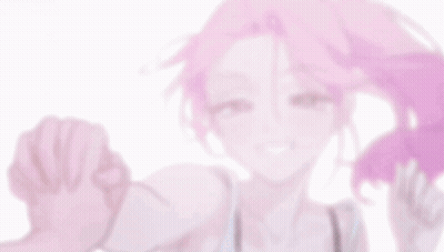Two Anime Characters With Masks And Heart Headphones GIF