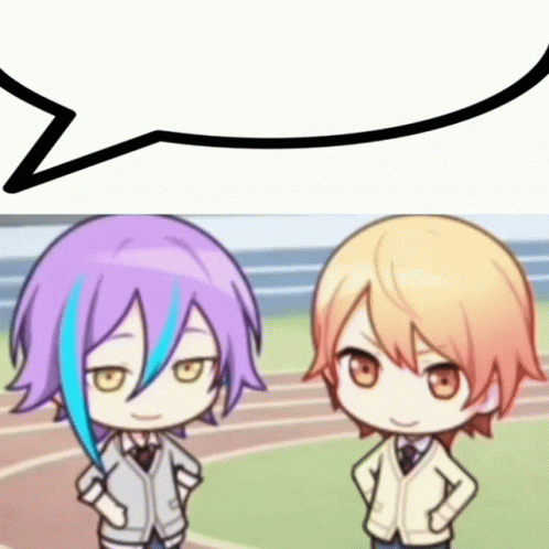 Two Anime Characters With Speech Bubble GIF