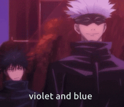 Two Anime Characters With Violet And Blue GIF