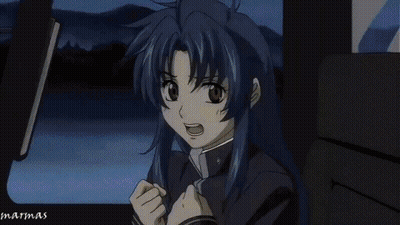 Two Anime Girls Are Standing Next To Each Other With Marinas Written On The Bottom Right GIF