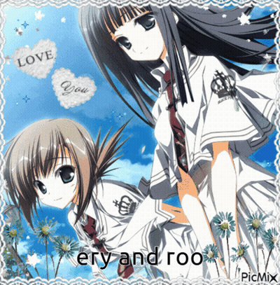 Two Anime Girls Ery And Roo GIF