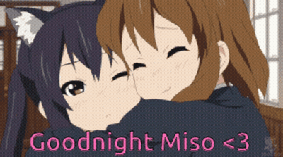 Two Anime Girls Hugging Goodnight Miso <3 GIF