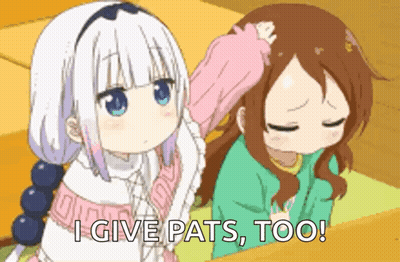 Two Anime Girls One Saying I Give Pats Too GIF