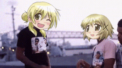 Two Anime Girls One Wearing Supreme Shirt GIF