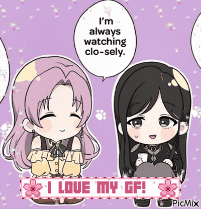Two Anime Girls Say I'm Always Watching Clo-Selly GIF
