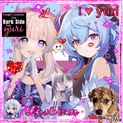Two Anime Girls Saying I Love Yuri GIF