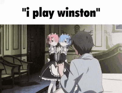 Two Anime Girls Saying I Play Winston GIF