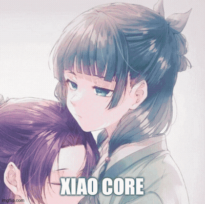 Two Anime Girls Saying Xiao Core GIF