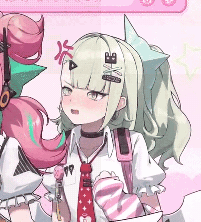 Two Anime Girls Standing Next To Each Other One Wearing Tie GIF
