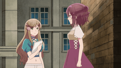 Two Anime Girls Standing GIF