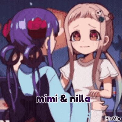 Two Anime Girls Standing Together Mimi & Nilla GIF