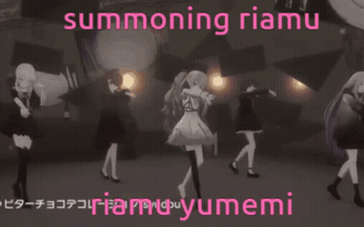 Two Anime Girls Summoning Riamu GIF