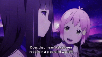 Two Anime Girls Talking Reborn In Parallel World GIF
