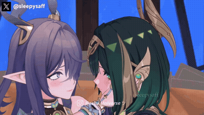 Two Anime Girls With Sleepysaff Logo GIF
