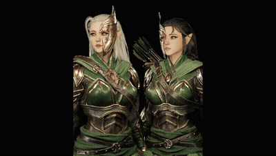 Two Armored Women One Holding Bow And Arrow GIF