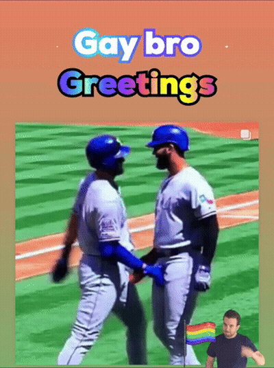 Two Baseball Players Gay Bro Greetings GIF