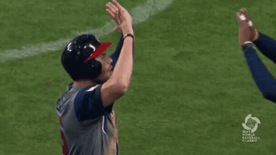 Two Baseball Players High Five GIF