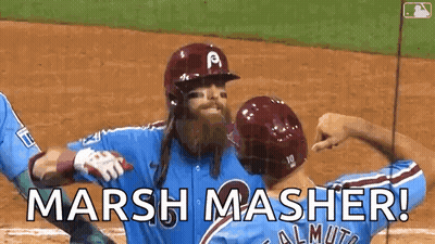 Two Baseball Players Hugging Celebrating Win GIF