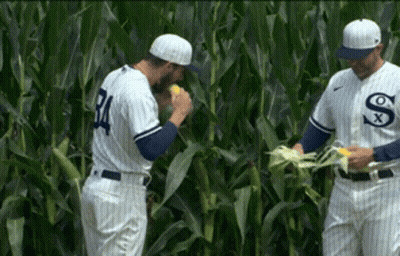 Two Baseball Players In White Uniforms With S GIF