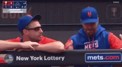 Two Baseball Players Shake Hands Before New York Lottery Ad GIF