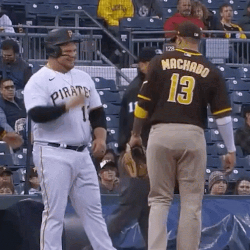 Two Baseball Players With Number 13 On Jersey GIF