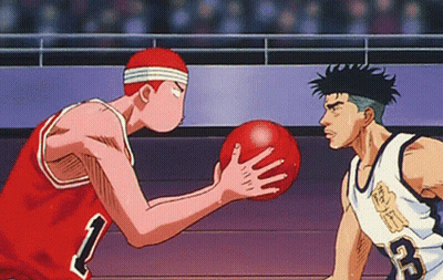 Two Basketball Players Are Playing A Game And One Has The Number 1 On His Jersey GIF