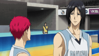 Two Basketball Players Are Standing On A Court And One Has The Letter D On His Shirt GIF