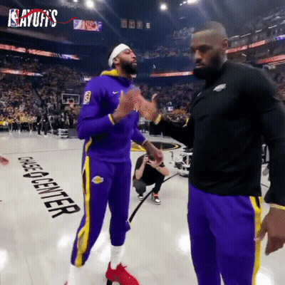 Two Basketball Players At Chase Center GIF