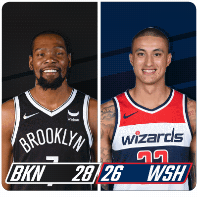 Two Basketball Players Brooklyn And Wizards GIF