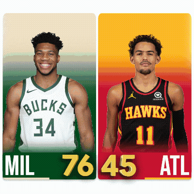 Two Basketball Players Bucks And Hawks GIF