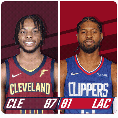 Two Basketball Players Cleveland And Clippers Standing Together GIF