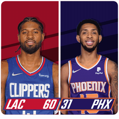 Two Basketball Players Clippers and Phoenix