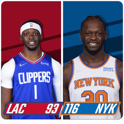 Two Basketball Players Clippers vs New York