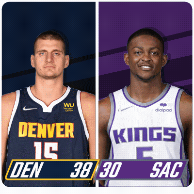 Two Basketball Players Denver And Kings GIF